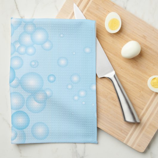 Blue Bath Bubbles Theedoek (Quarter Fold)