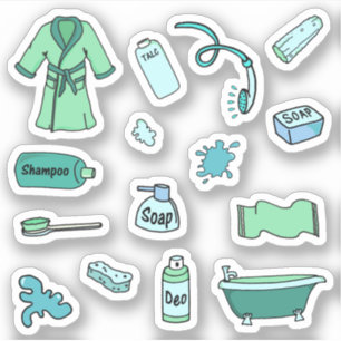 Blue Bathroom en Beauty Cute Sticker