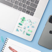 Blue Bathroom en Beauty Cute Sticker (Laptop met iPhone)