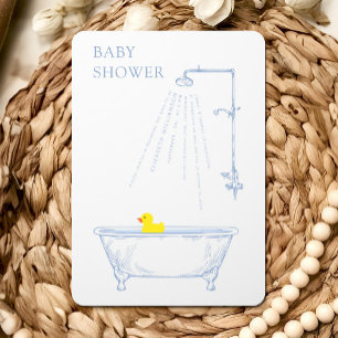 Blue Bathtub Yellow Rubber Duck Baby shower Kaart