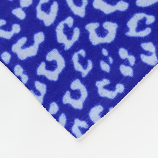 Blue Batik Leopard - fleece deken (Hoek)