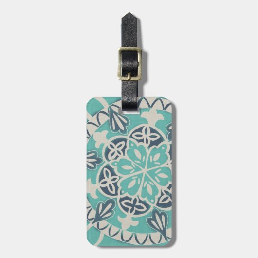 Blue Batik Tile I Bagagelabel (Voorkant verticaal)