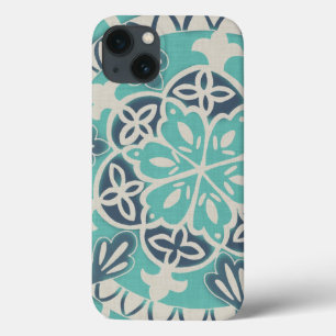 Blue Batik Tile I iPhone 13 Hoesje