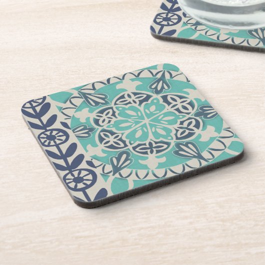 Blue Batik Tile I Drankjes Onderzetter (Linkerzijde)