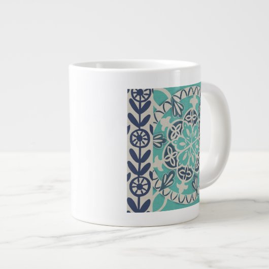 Blue Batik Tile I Extra Grote Mok (Voorkant rechts)