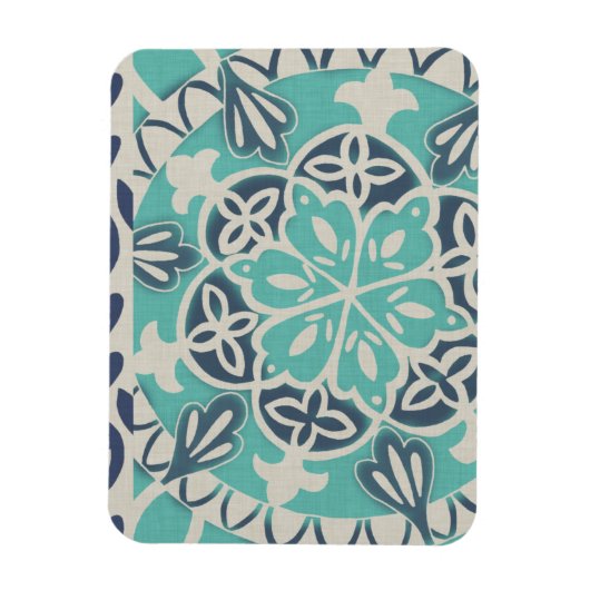 Blue Batik Tile I Magneet (Verticaal)
