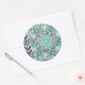 Blue Batik Tile I Ronde Sticker (Envelop)