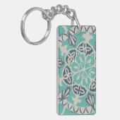 Blue Batik Tile I Sleutelhanger (Voorkant Links)