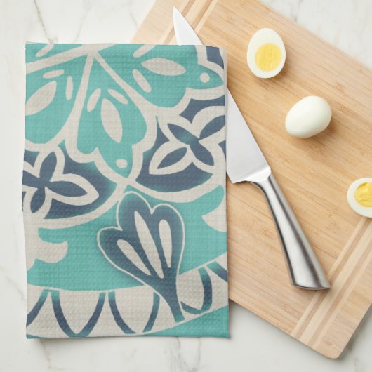 Blue Batik Tile I Theedoek (Quarter Fold)