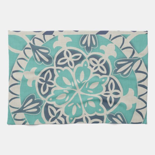 Blue Batik Tile I Theedoek (Horizontaal)