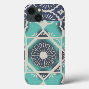 Blue Batik Tile II iPhone 13 Hoesje