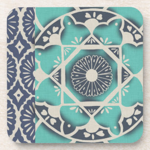 Blue Batik Tile II Drankjes Onderzetter