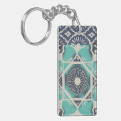 Blue Batik Tile II Sleutelhanger (Voorkant Links)
