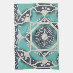 Blue Batik Tile II Theedoek