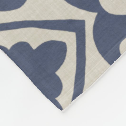 Blue Batik Tile III Fleece Deken (Hoek)