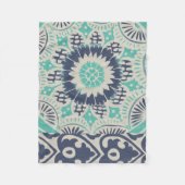 Blue Batik Tile III Fleece Deken (Voorkant)