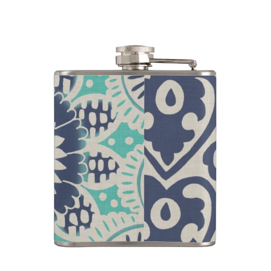 Blue Batik Tile III Heupfles (Achterkant)