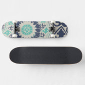 Blue Batik Tile III Skateboard (Horizontaal)