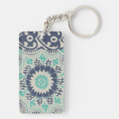 Blue Batik Tile III Sleutelhanger (achterkant)