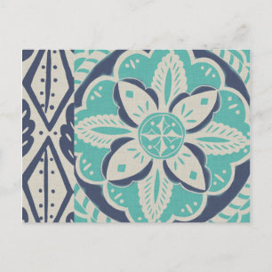 Blue Batik Tile IV Briefkaart