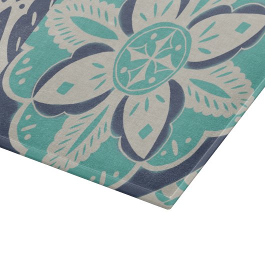 Blue Batik Tile IV Snijplank (Hoek)