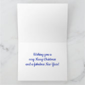 Blue Baubles en Pine Needles Kerstmis Kaart (Binnen)