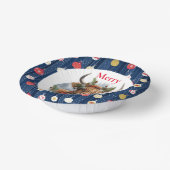 Blue Baulables Christmas Highlander Koe Papieren Kommen (Gebogen)