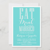 Blue Be Marié Faire-part de mariage (Devant)