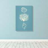 Blue Beach Art Canvas Afdruk (Insitu (Houten vloer))