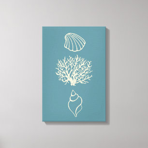 Blue Beach Art Canvas Afdruk