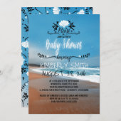 Blue Beach Baby shower Kaart (Voorkant / Achterkant)