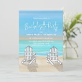 Blue Beach Bachelorette Party QR Code Social Media Kaart (Staand voorkant)