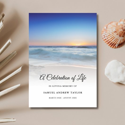 Blue Beach Celebration of Life Funeral Programme