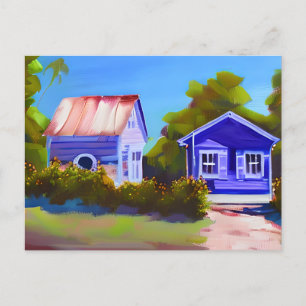 Blue Beach Cottage   Contact houden Briefkaart