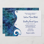 Blue Beach Destination Mariage Invitation (Devant / Derrière)