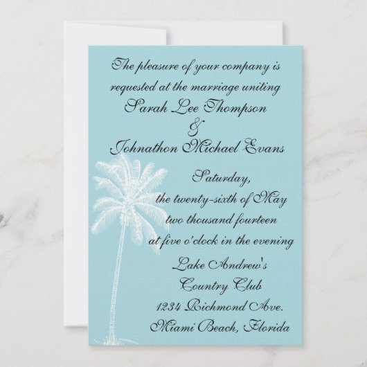 Blue Beach Getaway-uitnodiging 5 x 7 Kaart (Voorkant)