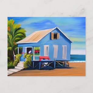 Blue Beach Home en Ocean   Contact houden Briefkaart