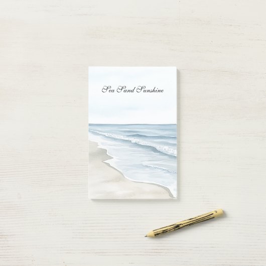 Blue Beach Ocean Post-it® Notes (Op bureau)