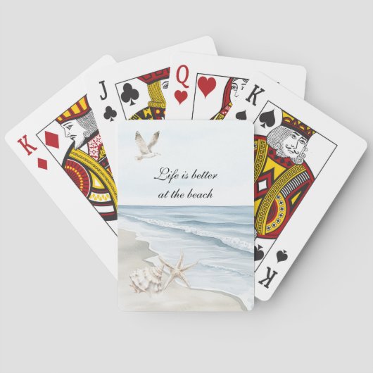 Blue Beach Ocean Starfish Sea Birds  Pokerkaarten (Achterkant)