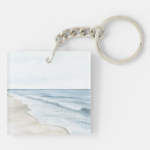 Blue Beach Ocean Starfish Sea Birds Sleutelhanger (Achterkant)