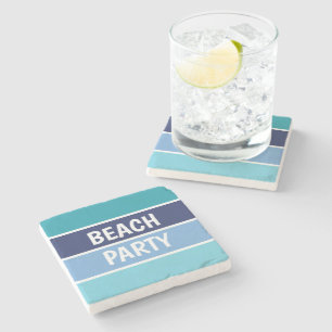 Blue Beach Party Stenen Onderzetter