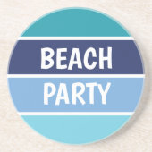 Blue Beach Party Zandsteen Onderzetter (Voorkant)