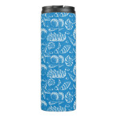 Blue Beach Patroon | Monogram Thermosbeker (Achterkant)