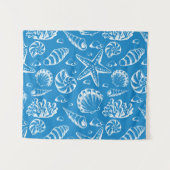 Blue Beach Patroon Wandkleed (Voorkant (horizontaal))