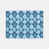 Blue Beach Seashell Patroon Fleece Deken (Voorkant (Horizontaal))