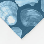 Blue Beach Seashell Patroon Fleece Deken (Hoek)