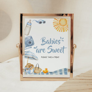 Blue Beach Summer Baby shower Baby's zijn zoet Poster