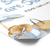 Blue Beach Summer Baby shower Baby's zijn zoet Poster (Hoek)