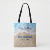 Blue Beach Waves Bat Mitzvah Canvas tas (Voorkant)