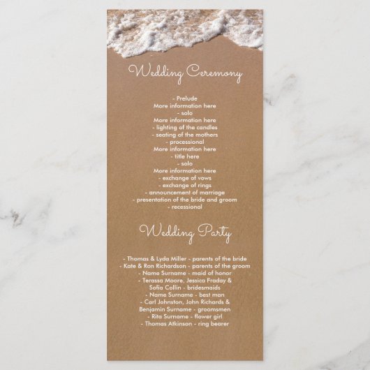 Blue Beach Waves et programmes de mariage de sable (Dos)